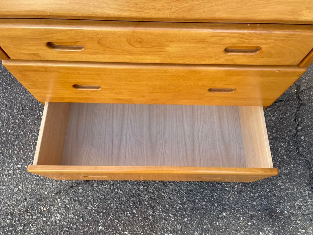 吉川木工　木製 ライティングビューロー デスク 3段引き出し 収納家具