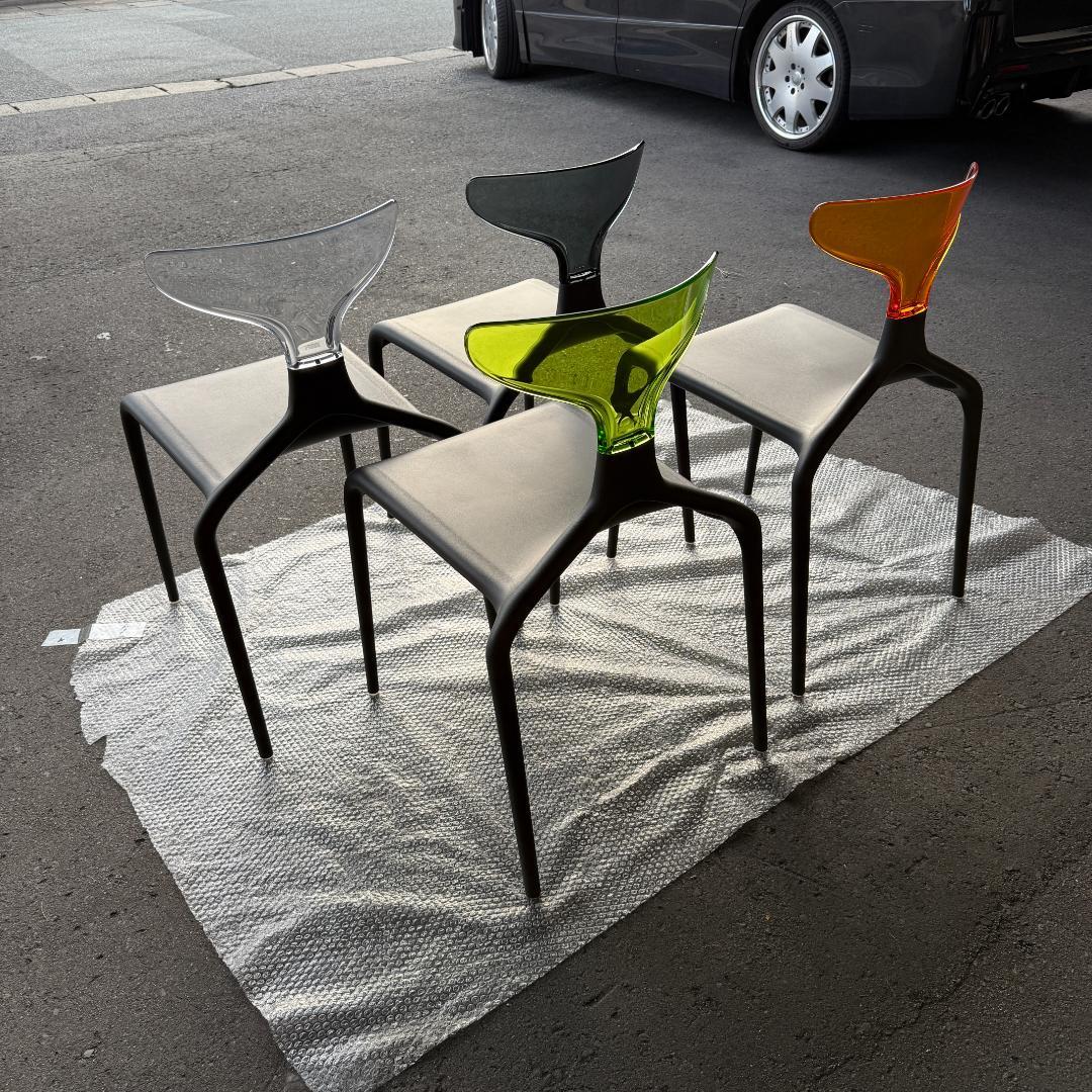 イタリア製チェア 4脚セット＋付け替え用カラー背もたれつき ☆お得な地域割引あり