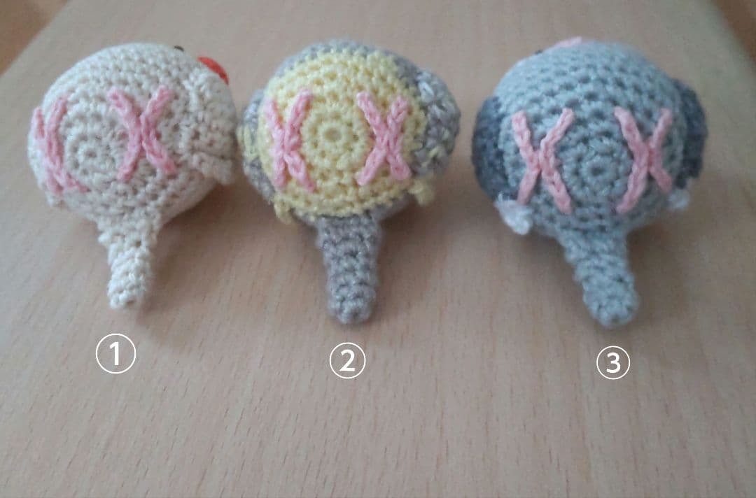 ☆まめひこ☆オカメインコあみぐるみバッグチャーム5点セット