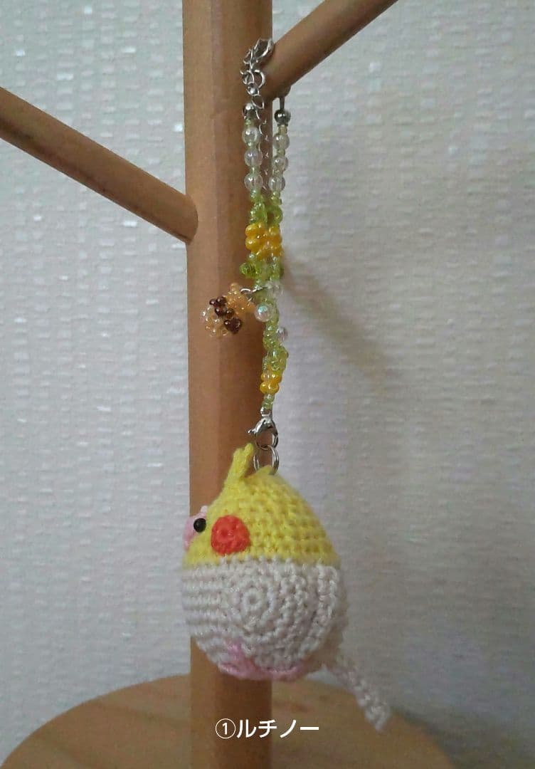 ☆まめひこ☆オカメインコあみぐるみバッグチャーム5点セット