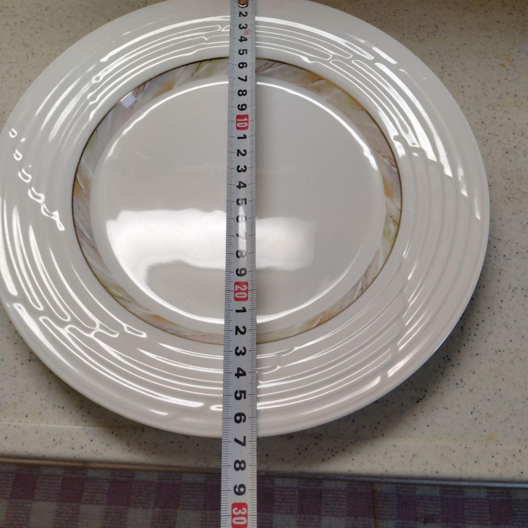 ストライプ模様 ホワイトプレート 約ノリタケシンフォニーライン26cm5枚セット