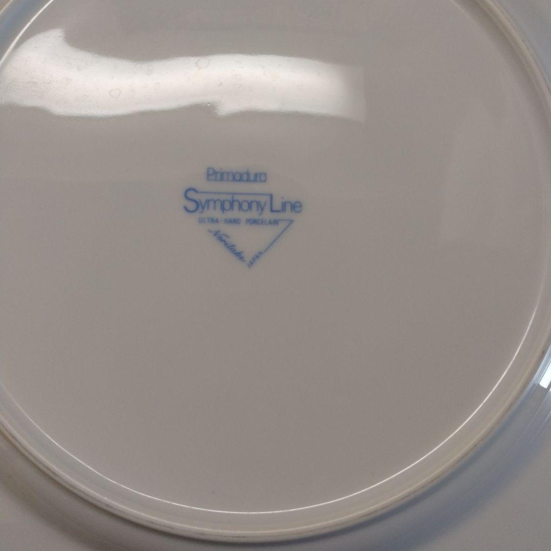ストライプ模様 ホワイトプレート 約ノリタケシンフォニーライン26cm5枚セット