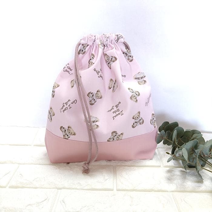 《 通園 通学 3点セット 》小さな くまさん ・ ピンク　＃n1837