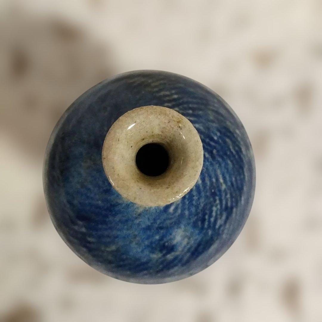 【SALE】島岡桂　釉縄文象嵌　壷