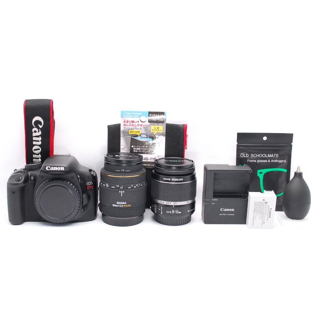 ❤即購入1000円OFF❤Canon Kiss X4 マクロ単焦点 ダブルレンズ