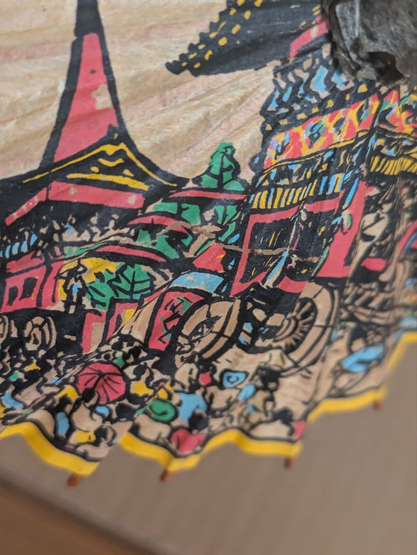 民芸品 蛇の目傘　和傘　黒部ダム　昭和レトロ