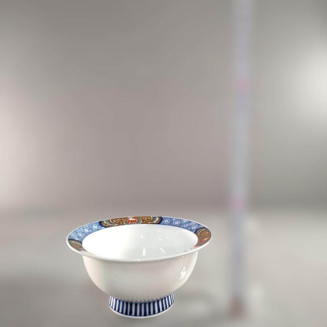 A1342-1/有田焼/幸右衛門窯/染錦金彩色絵花草文茶碗10客/飯碗/懐石道具