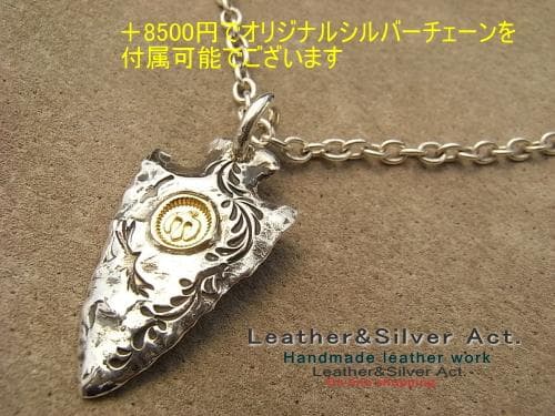 1点物　シルバー925、ゴールド　矢じりネックレス　インディアンジュエリー