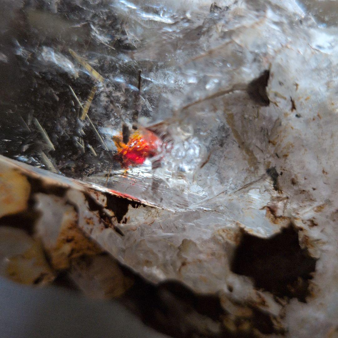 スモーキークォーツ ポイント型 置物 木製台座付き