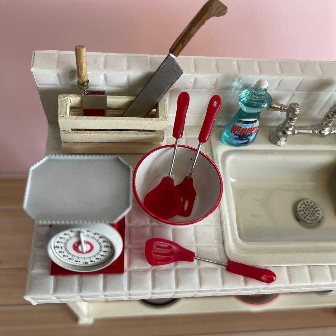 1/12ドールハウス ミニチュア リーメント●シンク キッチン●ミニ厨房庵 金属