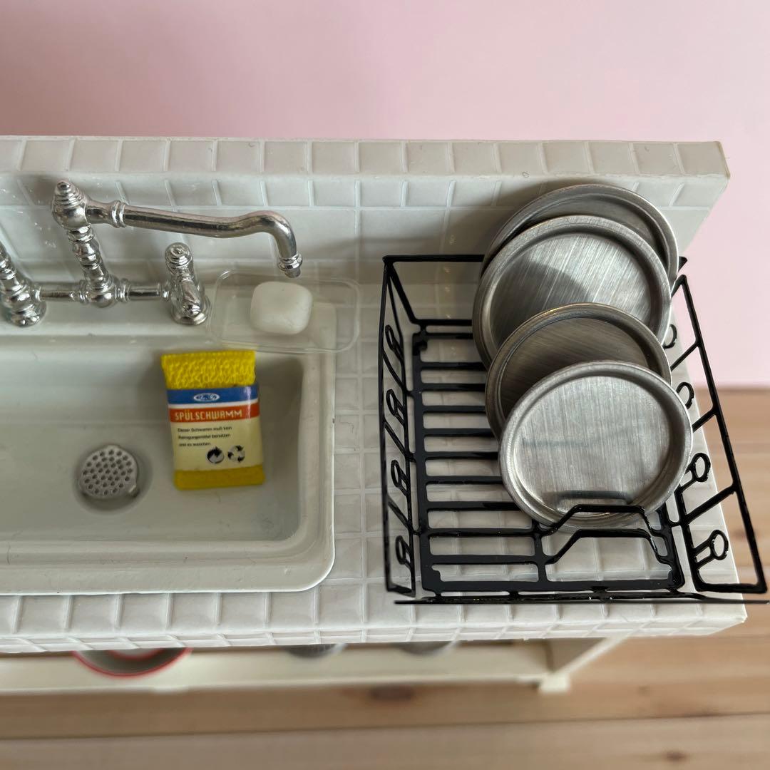 1/12ドールハウス ミニチュア リーメント●シンク キッチン●ミニ厨房庵 金属