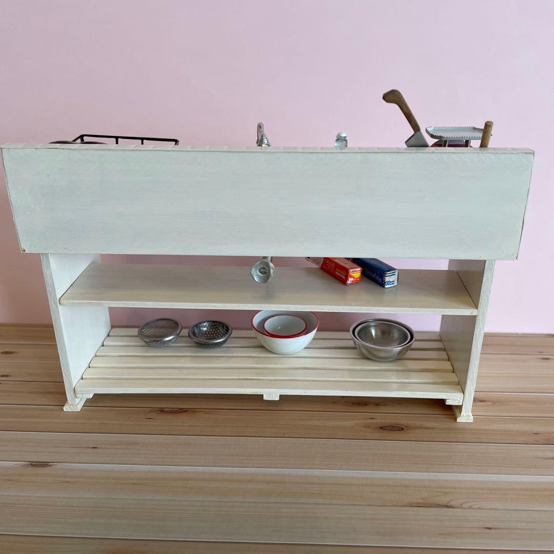 1/12ドールハウス ミニチュア リーメント●シンク キッチン●ミニ厨房庵 金属