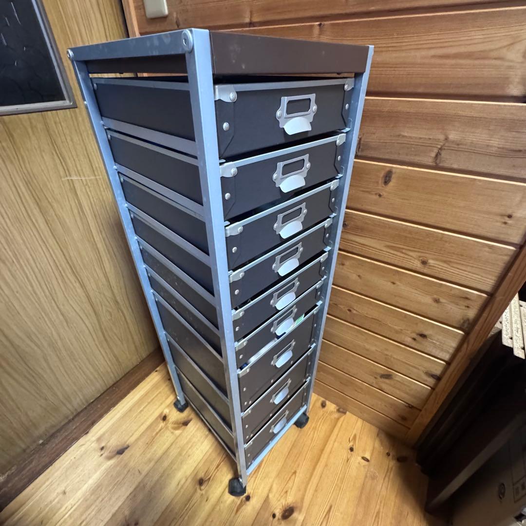 硬質パルプ 9段 キャスター付き 書類ケース レターケース スチール多段チェスト