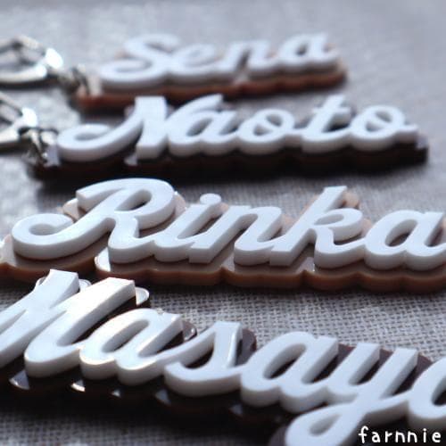 【990円】3Ｄcafeカラーのアクリルネームキーホルダー【オーダー】