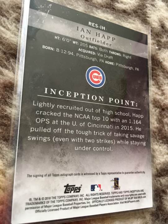 IAN HAPP 直筆サインカード MLB 野球 ラストナンバー！！