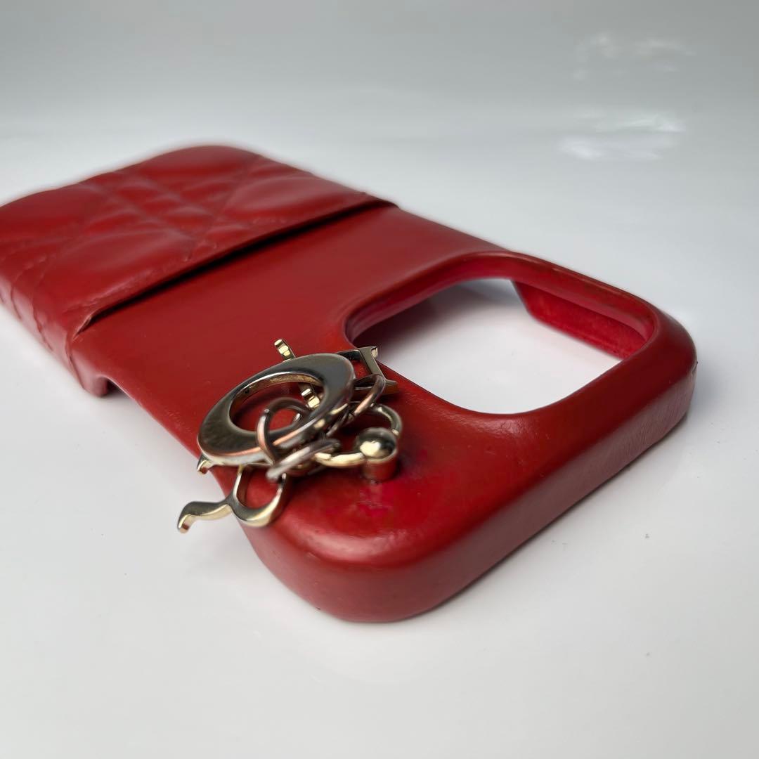 【極美品】LadyDior iPhone14proケース カナージュ ラムスキン
