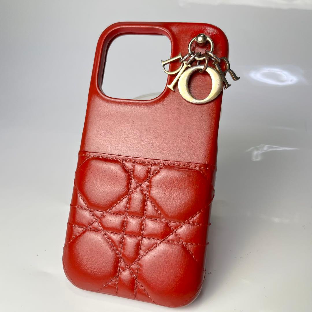 【極美品】LadyDior iPhone14proケース カナージュ ラムスキン