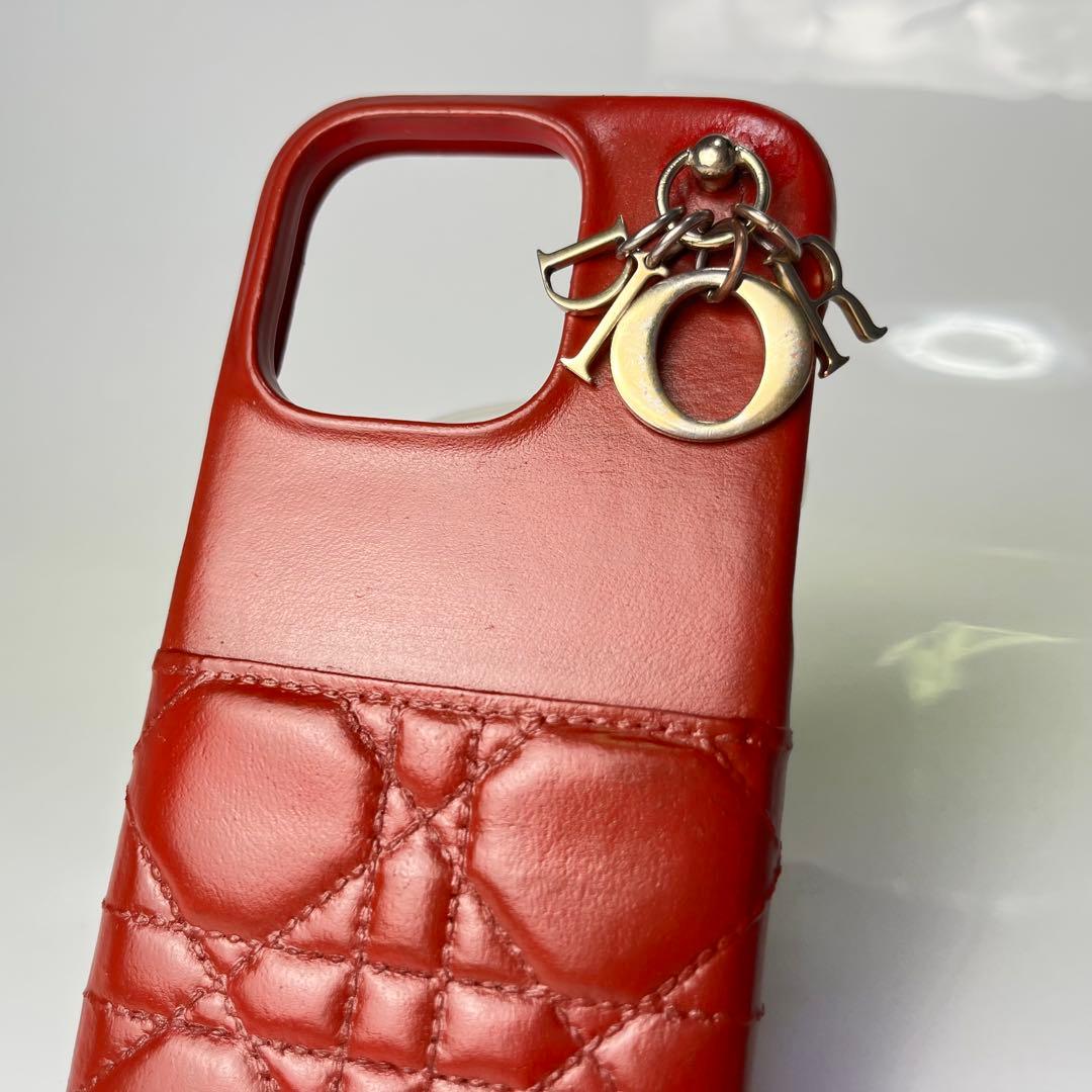 【極美品】LadyDior iPhone14proケース カナージュ ラムスキン