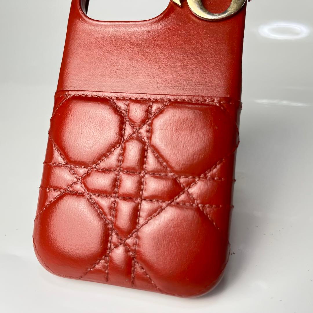 【極美品】LadyDior iPhone14proケース カナージュ ラムスキン