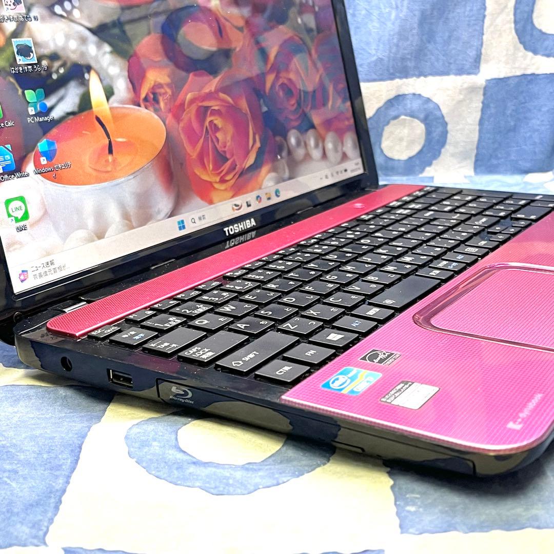 綺麗ブルーレイ♪快適SSD☆i7☆可愛いピンクノートPC♪カメラ付！Win11