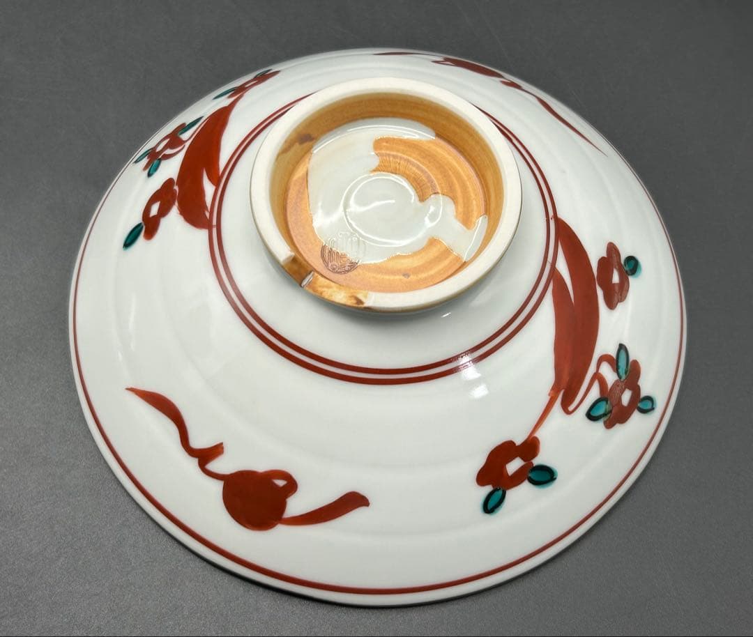 陶器　清水焼　京焼　向付　5枚 平安　竹峰　赤絵　染付　未使用品