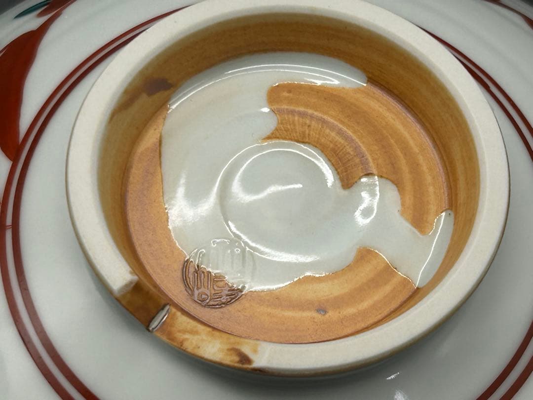 陶器　清水焼　京焼　向付　5枚 平安　竹峰　赤絵　染付　未使用品