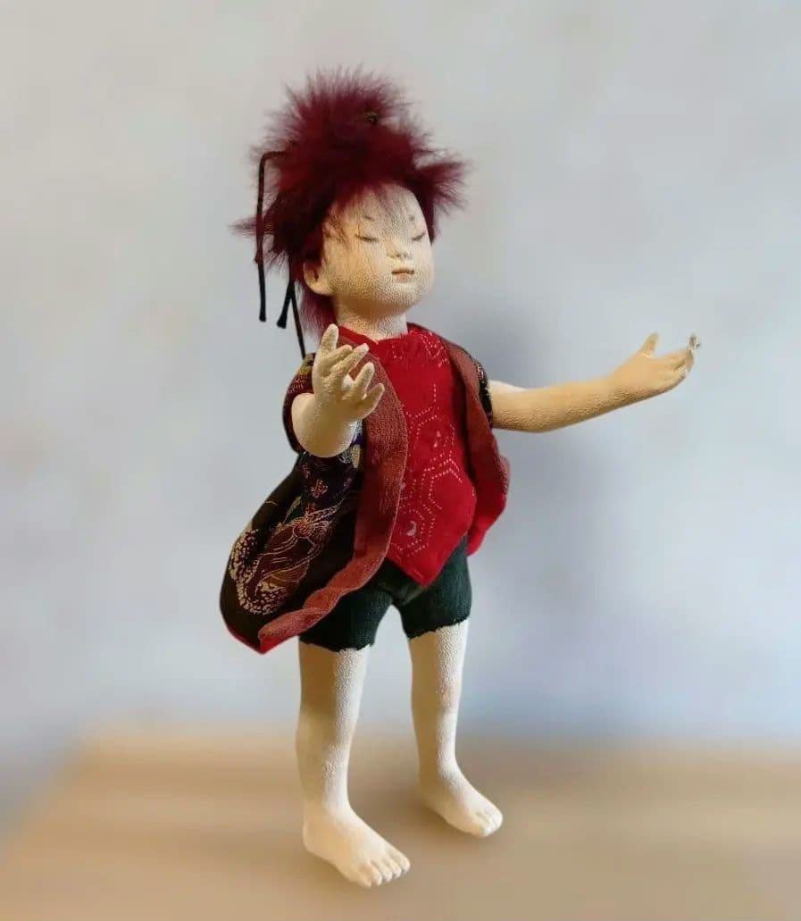 人形 「生きとし生けるもの」創作人形 布貼りハンドメイド