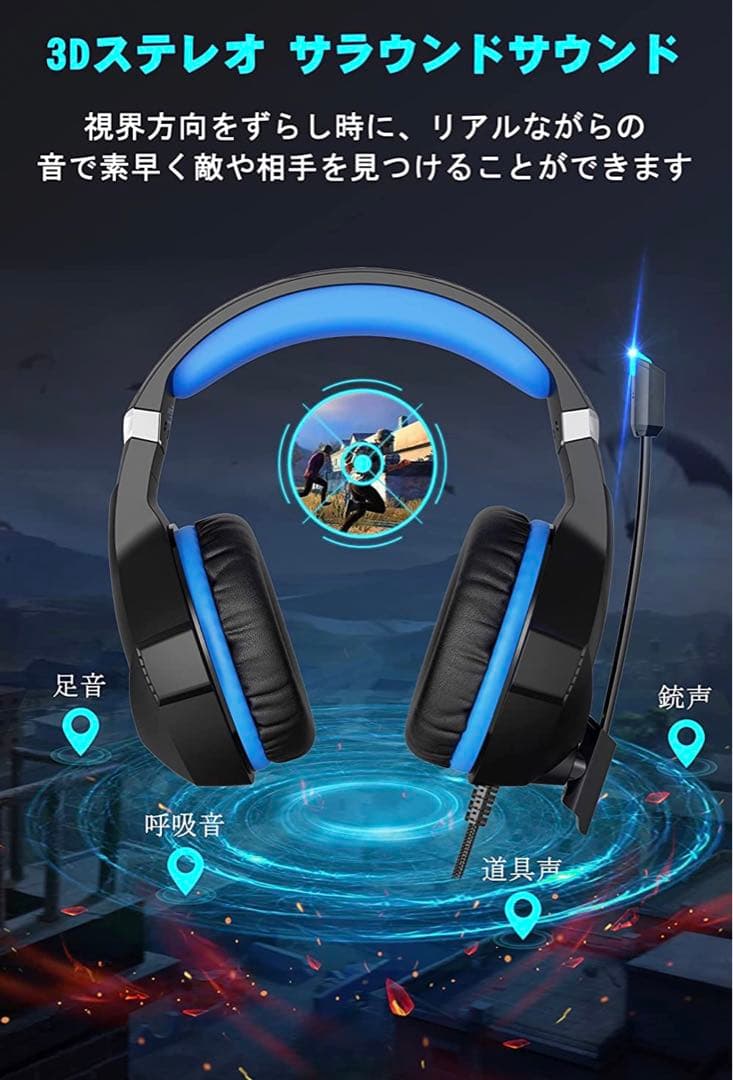 【期間限定‼️】ゲーミングヘッドセット ps4 ヘッドセット マイク付き⭐️