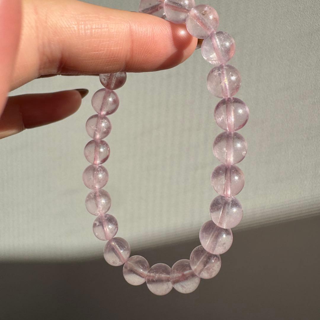 一点物　天然石　高品質　ピンク　モルガナイト　ブレスレット　16cm