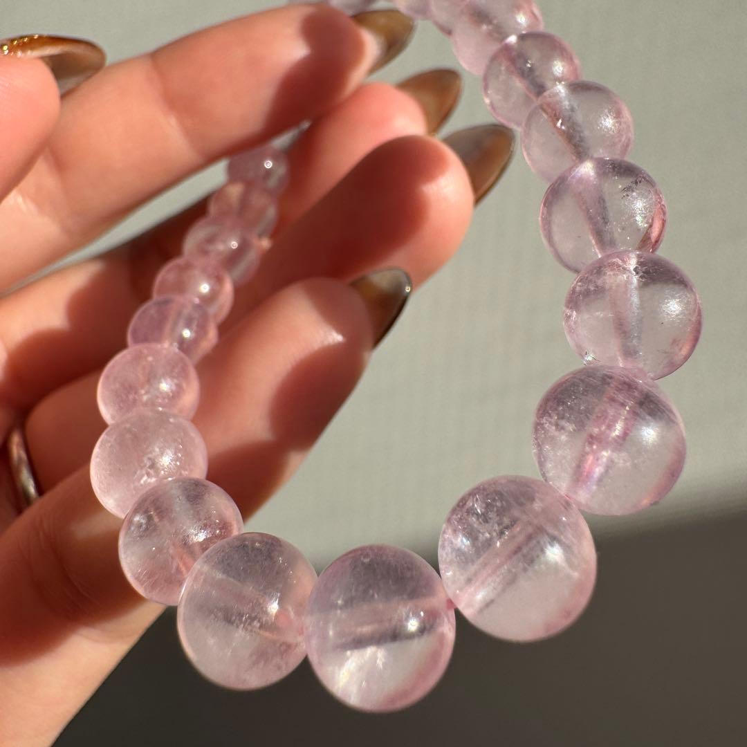 一点物　天然石　高品質　ピンク　モルガナイト　ブレスレット　16cm
