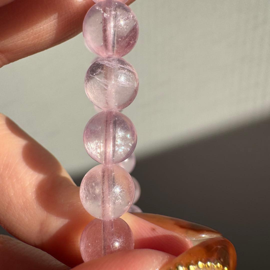 一点物　天然石　高品質　ピンク　モルガナイト　ブレスレット　16cm
