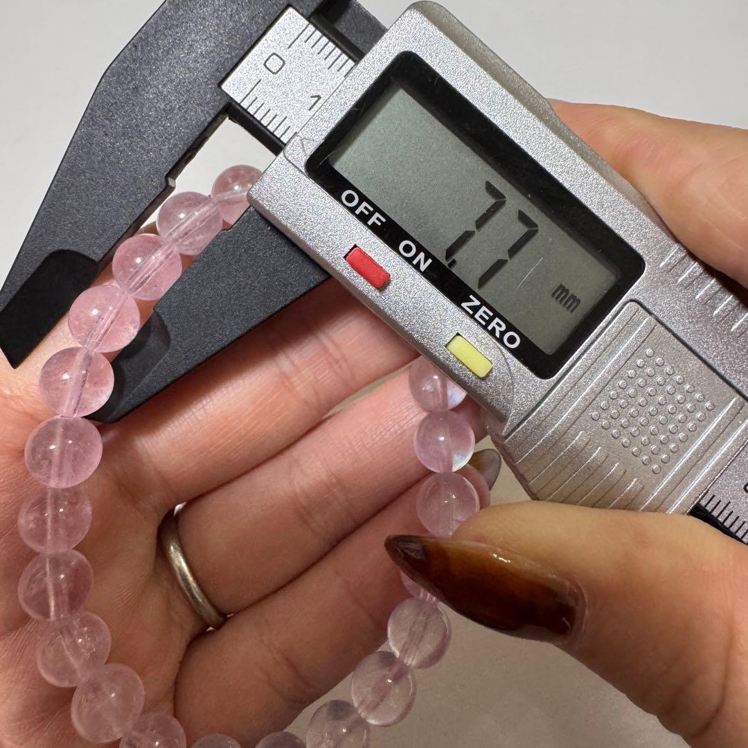 一点物　天然石　高品質　ピンク　モルガナイト　ブレスレット　16cm