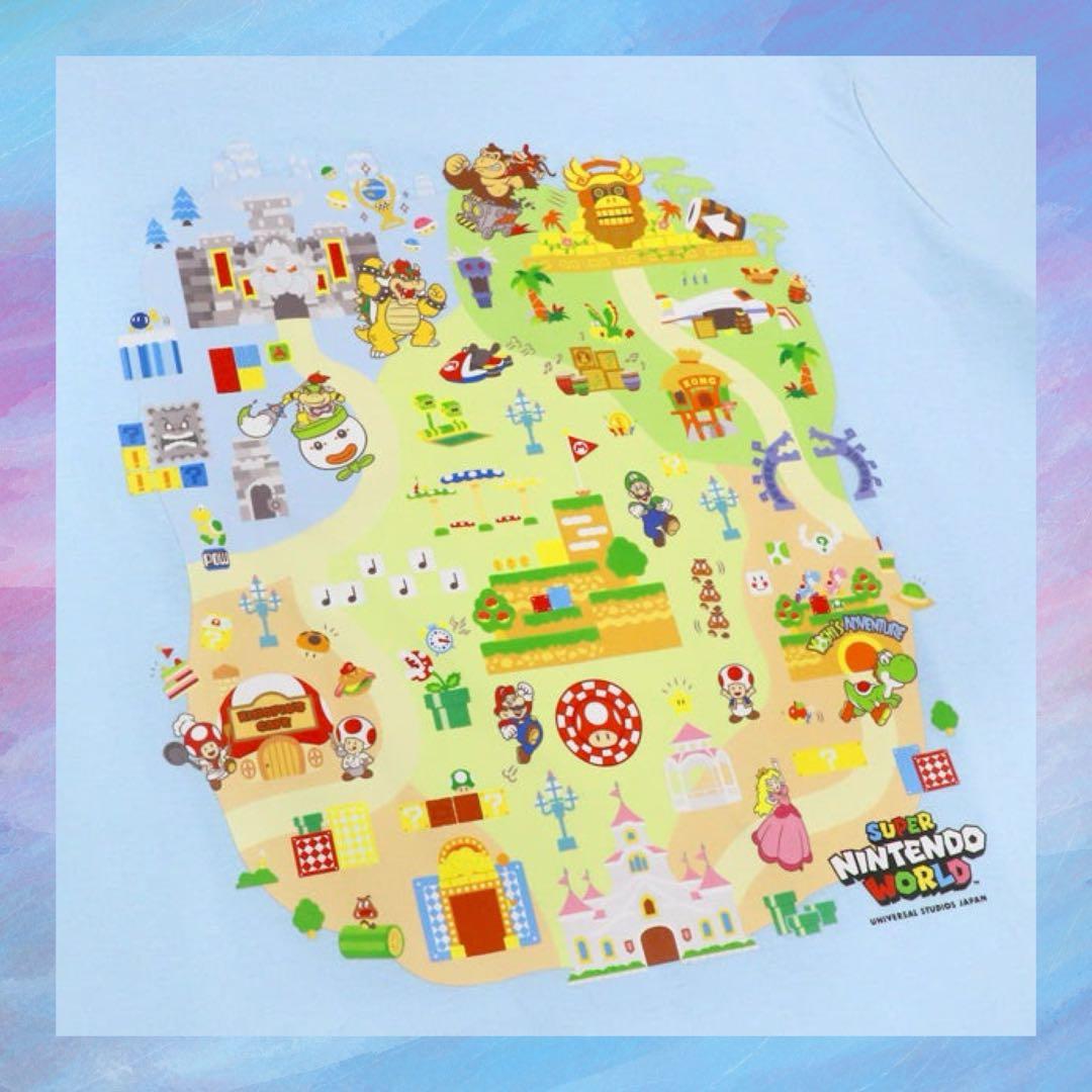 USJ マリオ　スーパーニンテンドーワールド5周年 Tシャツ　ブルー　M