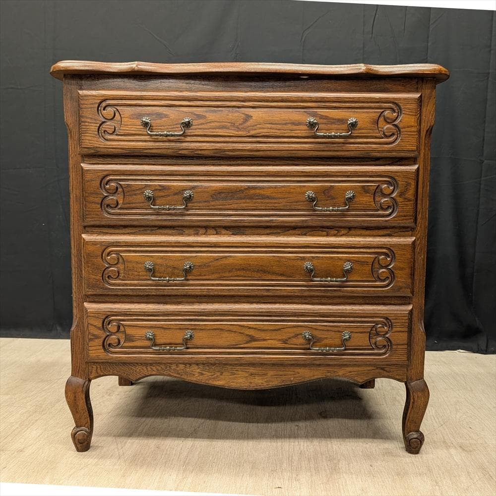 三越家具　ブルージュ　猫脚　オーク　チェスト　箪笥　タンス　引き出し　ドロワー