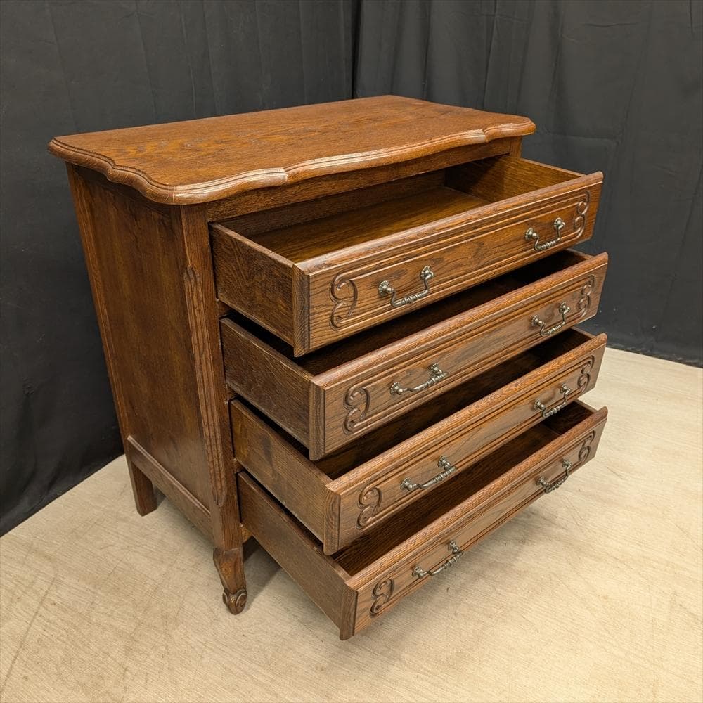 三越家具　ブルージュ　猫脚　オーク　チェスト　箪笥　タンス　引き出し　ドロワー