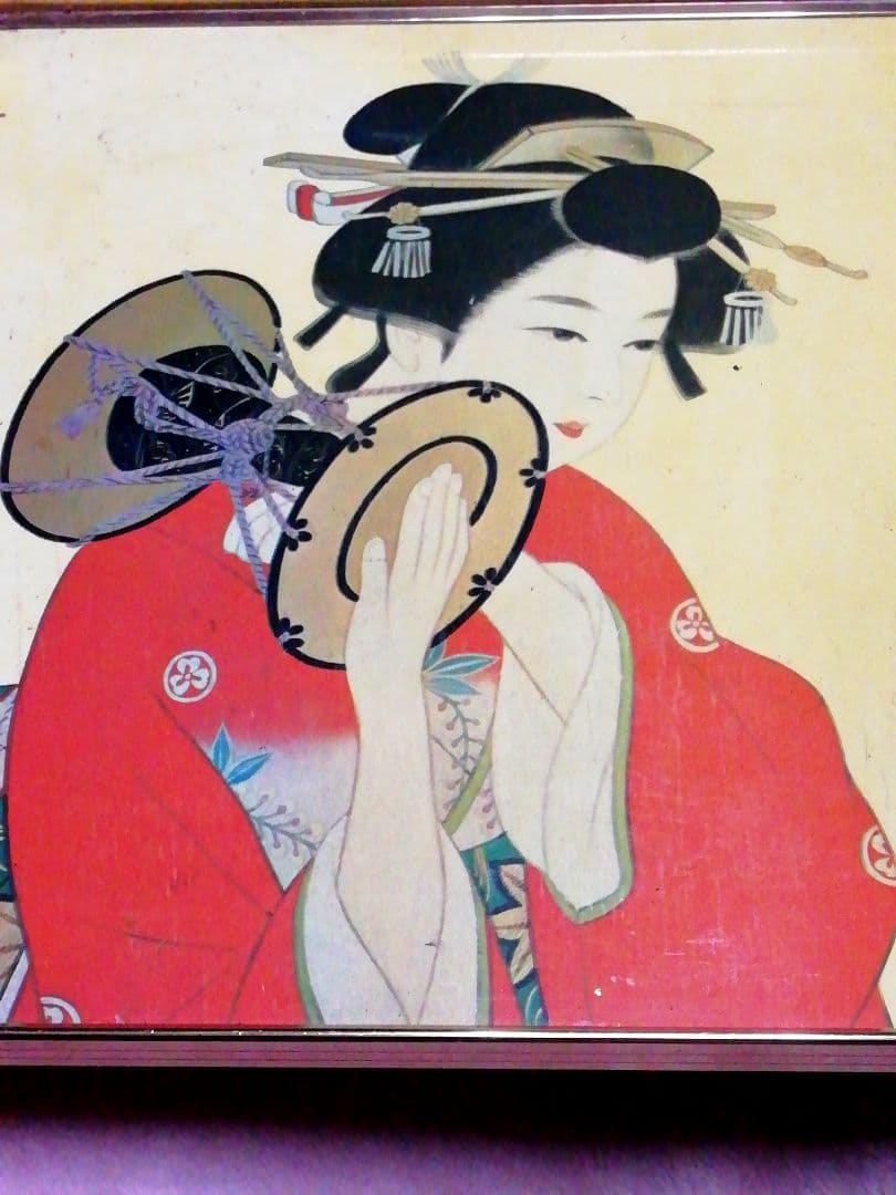 美人画 浮世絵/ 作家物(鑑定済)プラスお盆