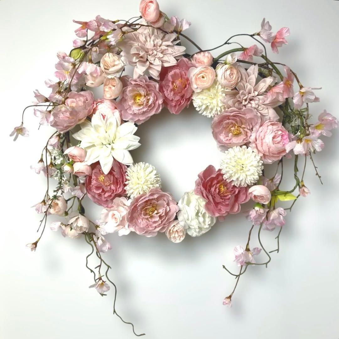 『 流華麗桜』 桜のハート型リース　ラスト❗️