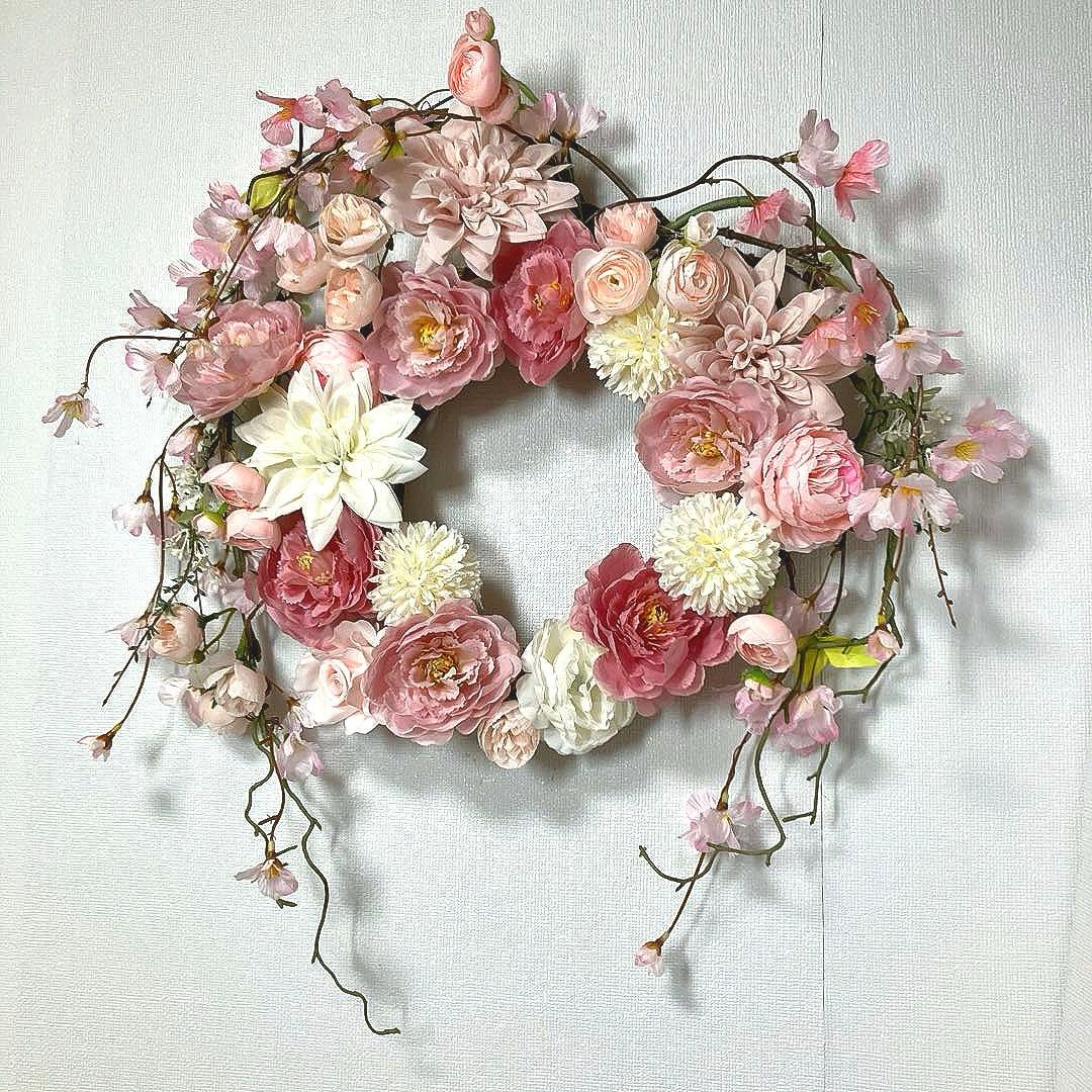 『 流華麗桜』 桜のハート型リース　ラスト❗️
