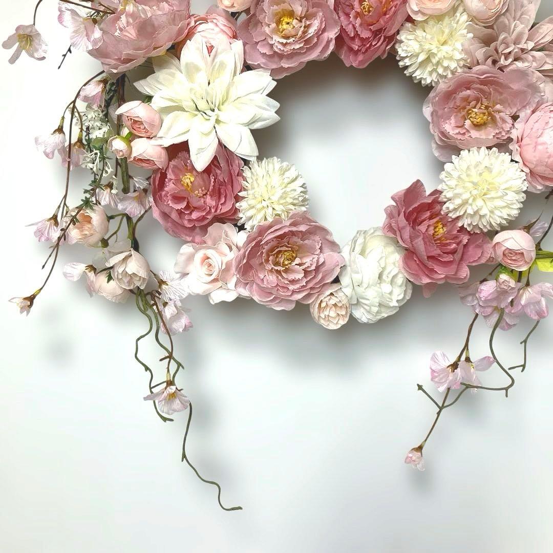 『 流華麗桜』 桜のハート型リース　ラスト❗️