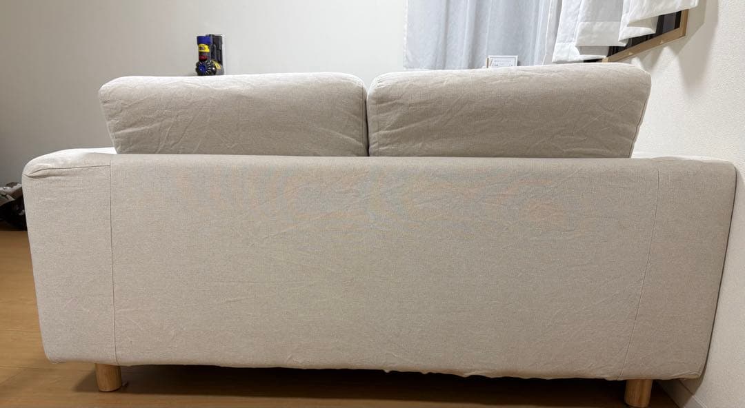 【美品】無印良品　２．５シーター・フェザー・ポケットコイル　ソファ
