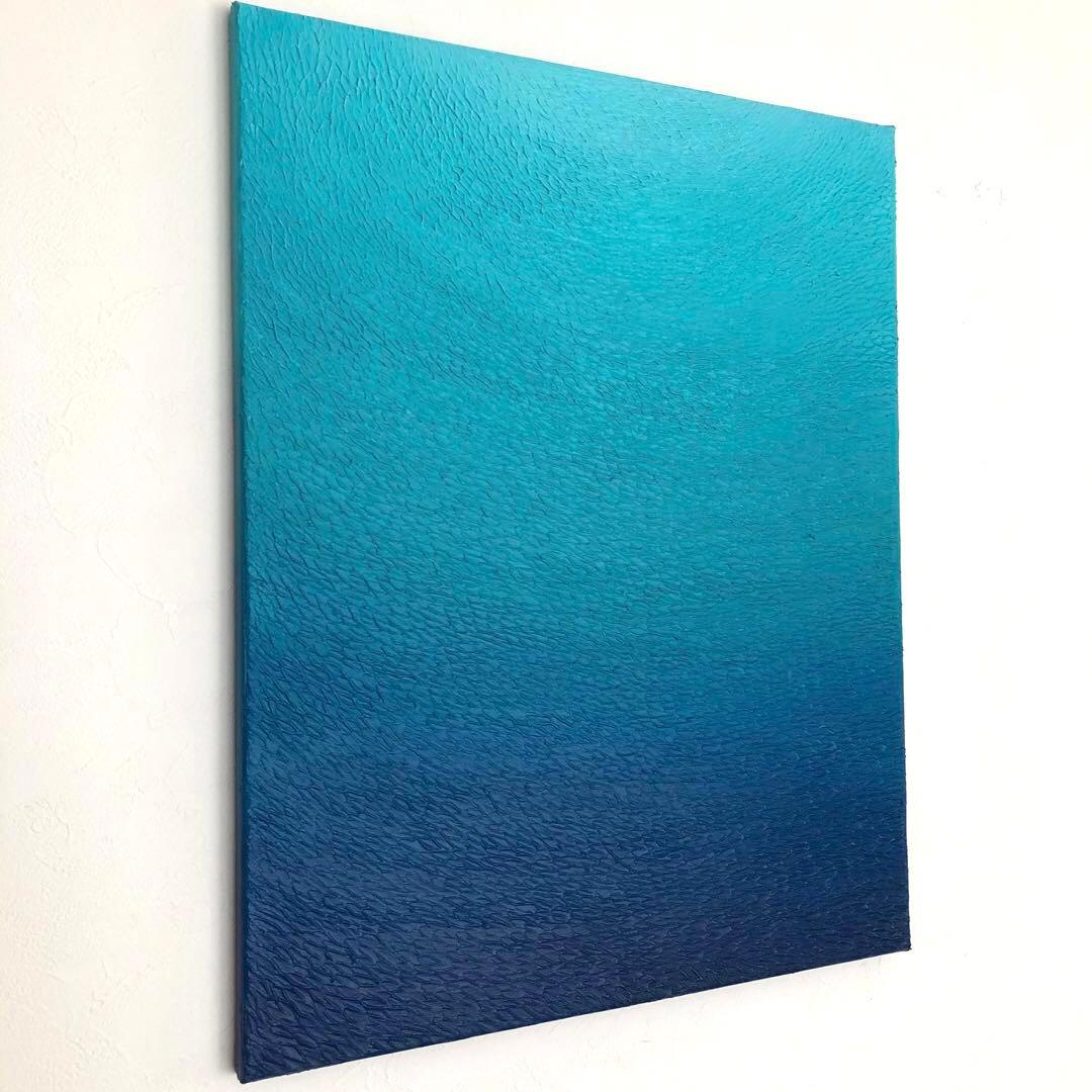 テクスチャーアート・海大きいサイズ＊キャンバスアクリル画海の絵画海アート原画青い
