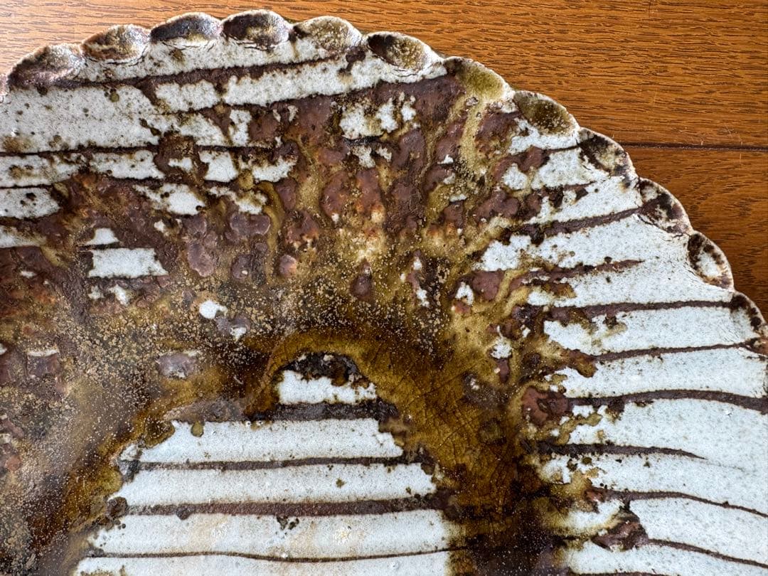 山田洋次　9.5寸　大皿　スリップウェア　民藝