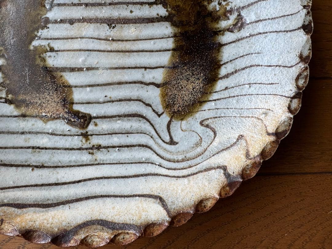 山田洋次　9.5寸　大皿　スリップウェア　民藝