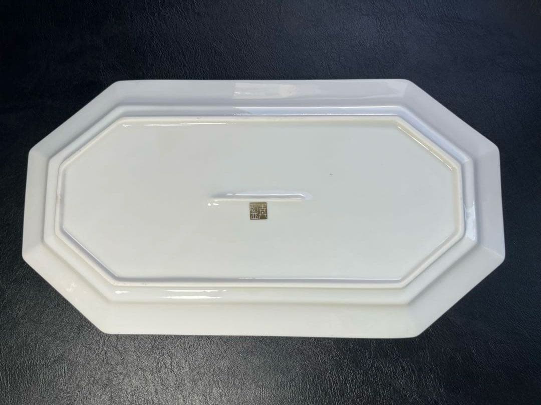 青藍窯　緑彩金蘭手　長皿