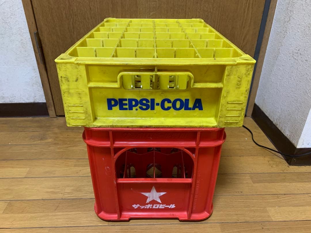 当時物　昭和レトロ　ペプシPEPSI-COLA 瓶ケース　リボンシトロン　コーラ