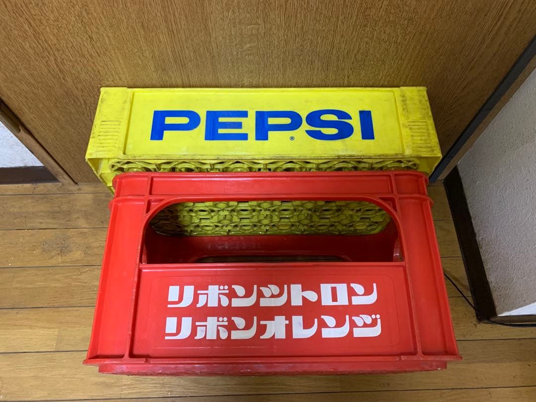 当時物　昭和レトロ　ペプシPEPSI-COLA 瓶ケース　リボンシトロン　コーラ