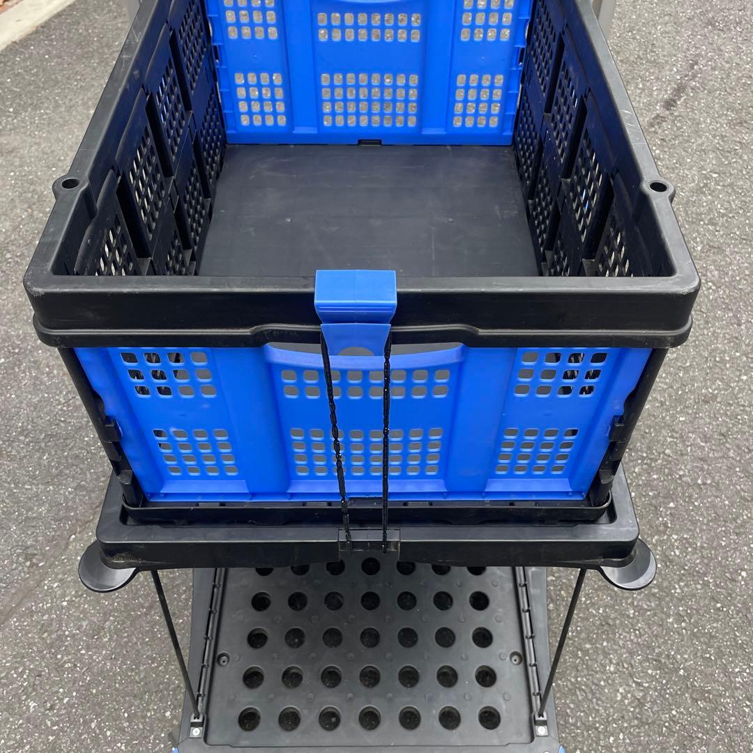 折りたたみ式カート ショッピングカート ダブルレイヤートローリー/ヤ