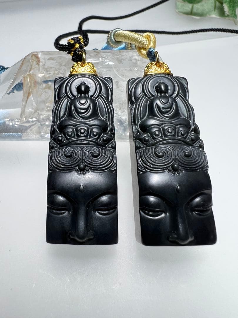 和田玉観音様彫り紐ネックレス❣️ 至高の慈悲　願望成就・開運・健康長寿