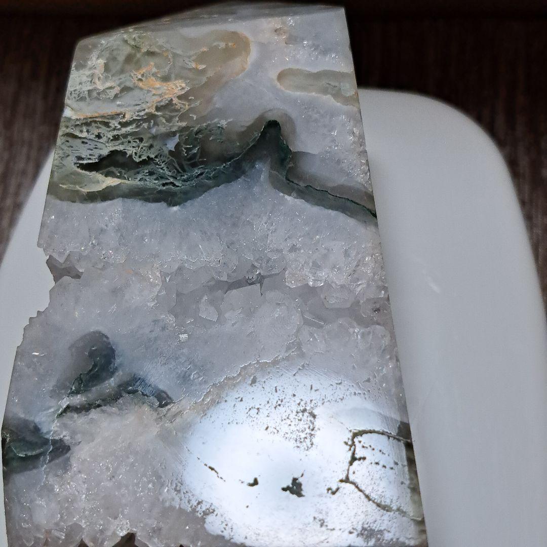 モスアゲート　天然石　タワーポイント　結晶　キラキラ✴️原石