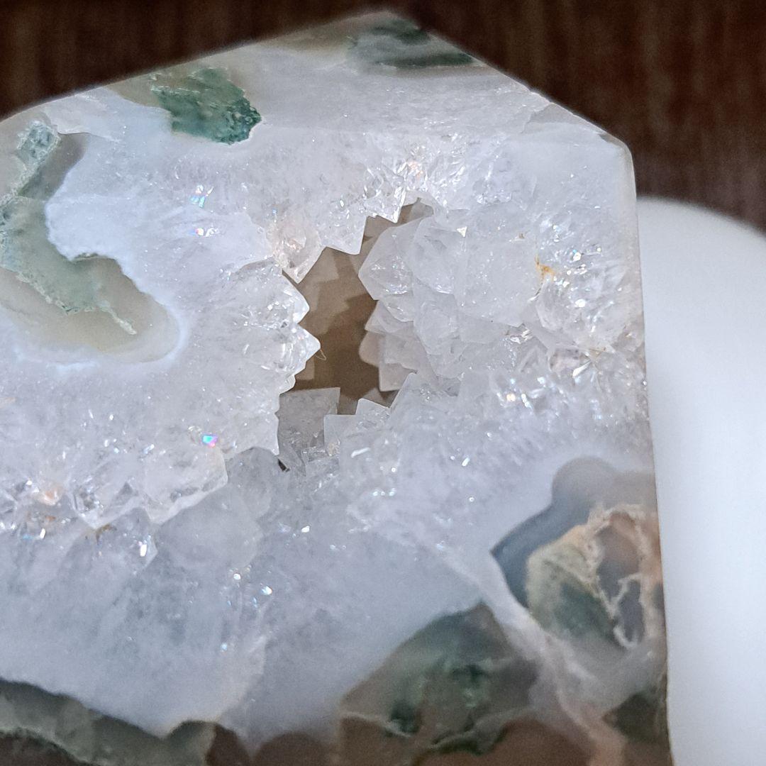 モスアゲート　天然石　タワーポイント　結晶　キラキラ✴️原石